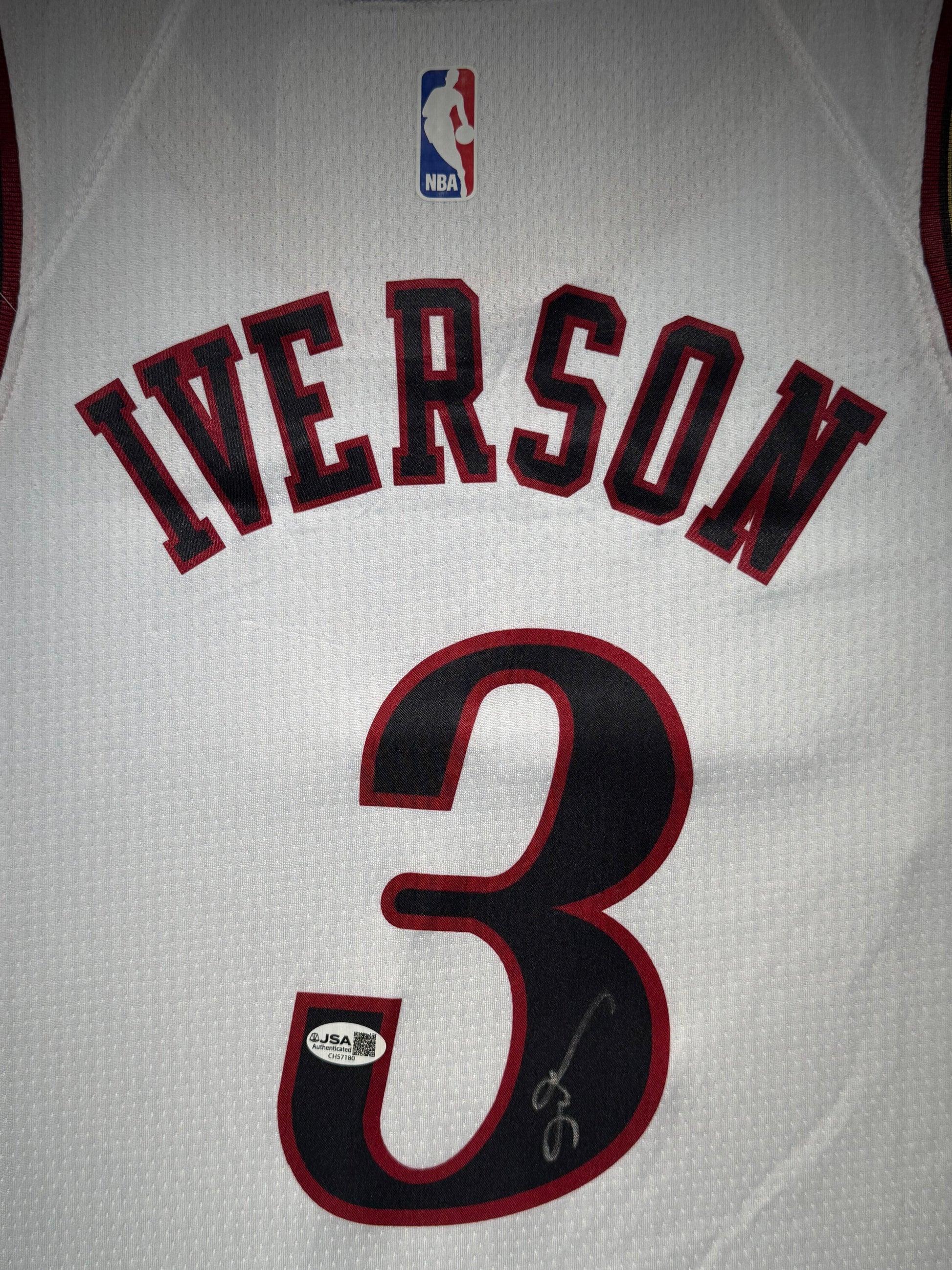 Maillot Authentique Domicile Philapelphia 76ers signe par Allen Iverson certifie par JSA authentic-signatures