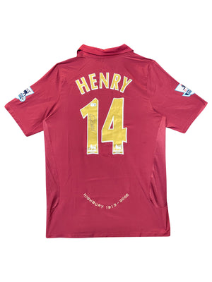 Maillot Authentique Arsenal Highbury saison 2005-2006 signé par Thierry Henry et certifié par Beckett authentic-signatures