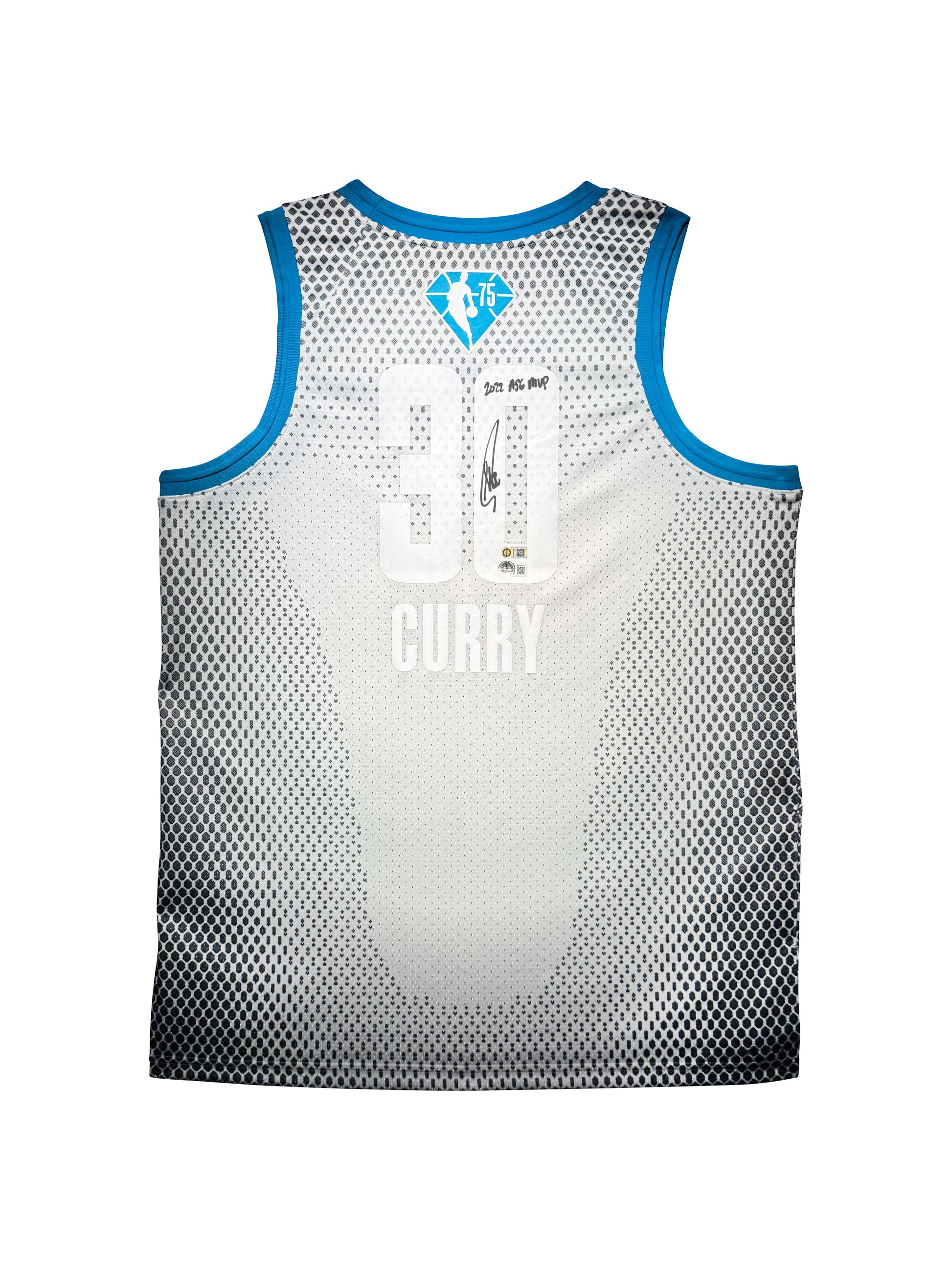Maillot "2022 ASG MVP" Authentique All Star Game 2022 75th  anniversaire signé par Stephen Curry certifie par Beckett and Steph Curry authentic-signatures