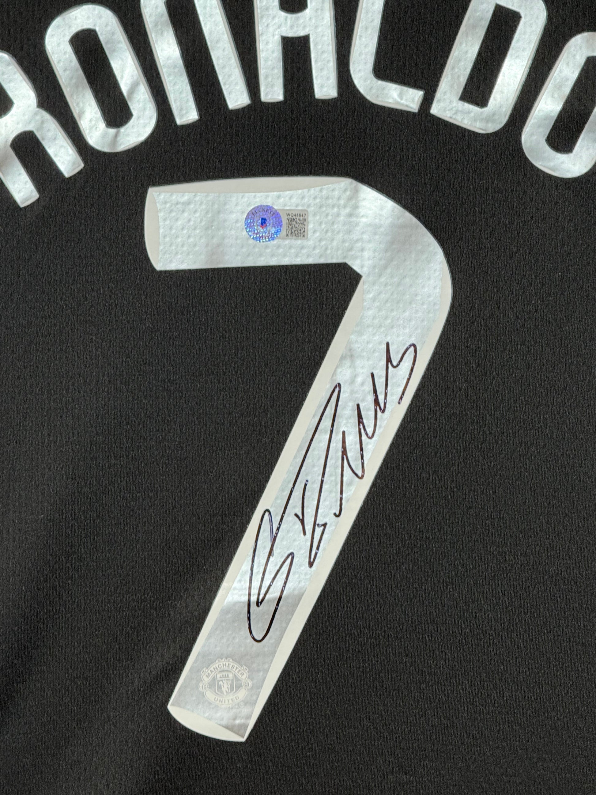Maillot Authentique Manchester United 2007-08 signé par Cristiano Ronaldo certifié par Beckett authentic-signatures