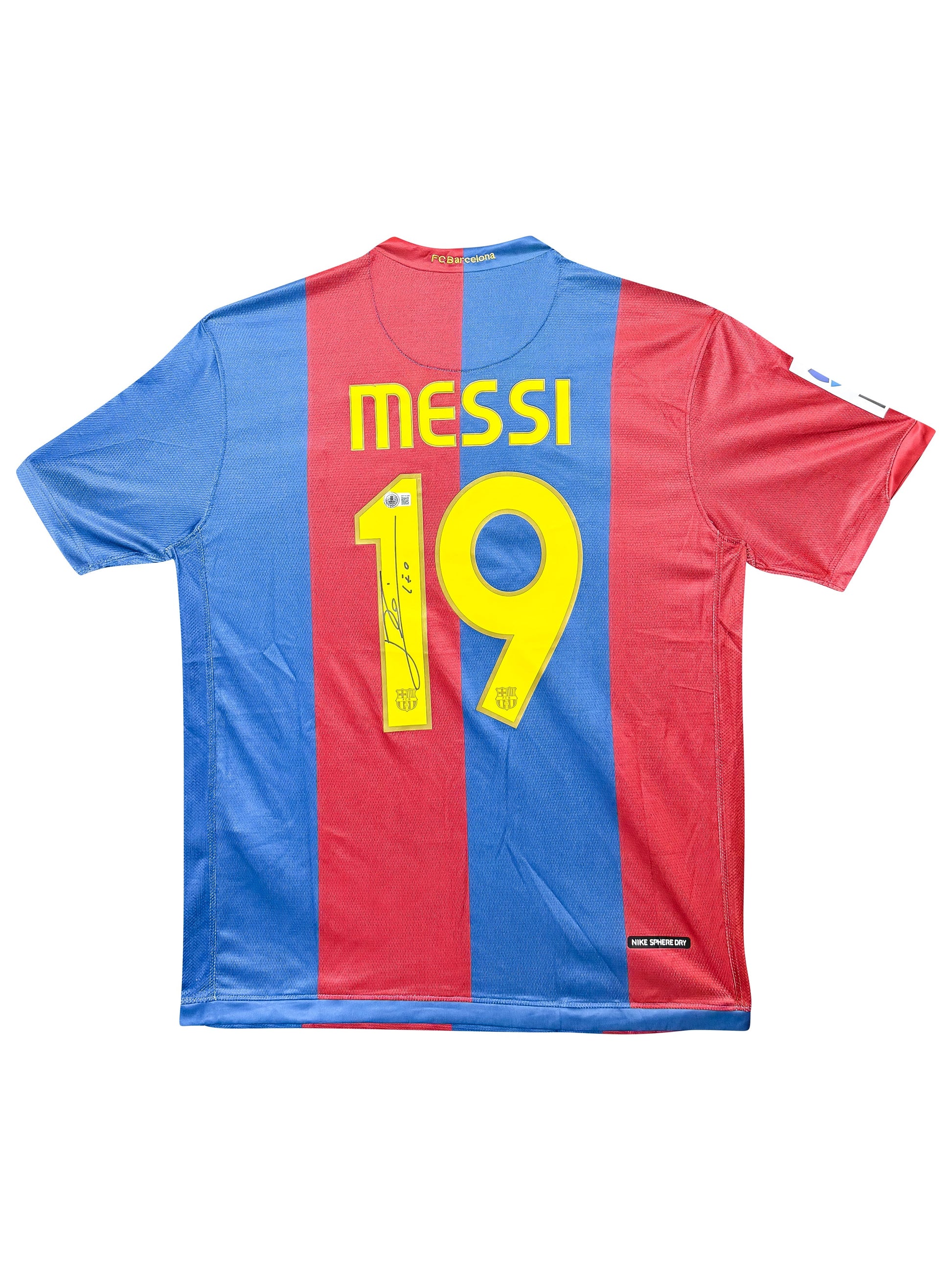 Maillot Authentique FC Barcelone saison 2005-06 "RARE 19" signé par Lionel Messi et certifié par Beckett authentic-signatures