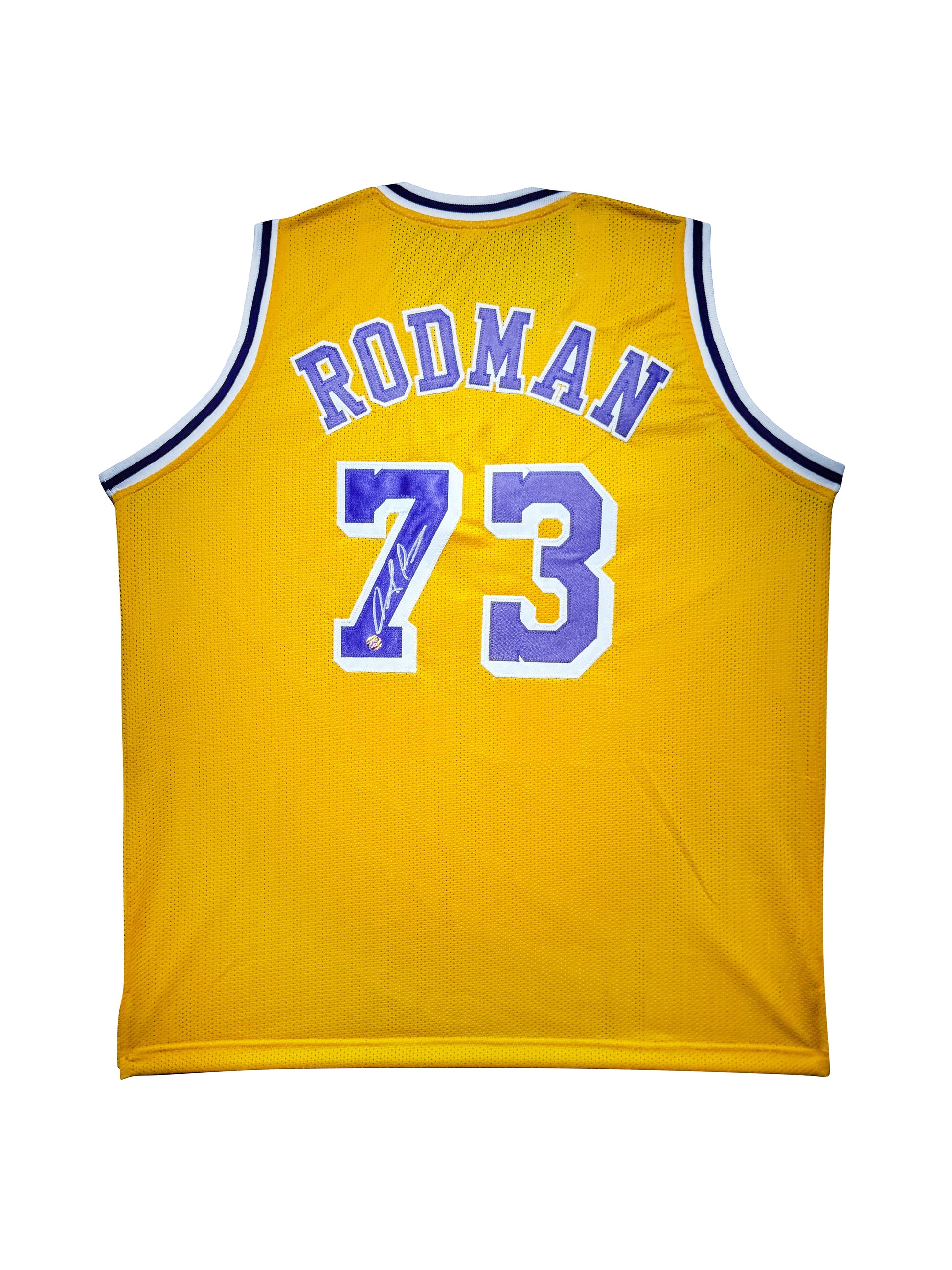 Maillot Custom Domicile Los Angeles Lakers signe par Dennis Rodman certifie par AWM authentic-signatures