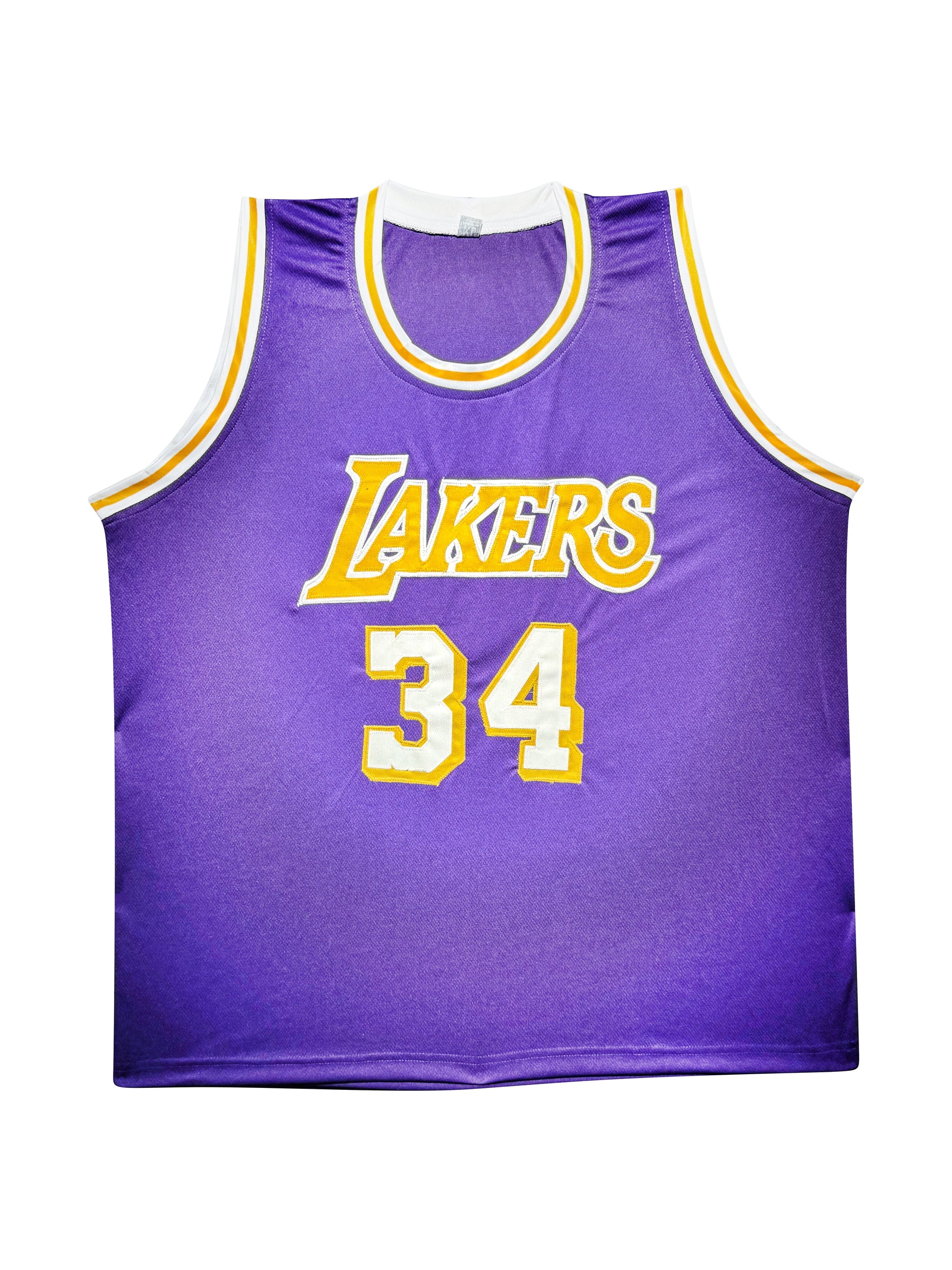 Maillot Custom Exterieur Los Angeles Lakers signe par Shaquille O'Neal certifie par Beckett authentic-signatures
