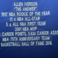 Maillot Custom Exterieur Philapelphia 76ers signe avec les Statistiques de Carrière par Allen Iverson certifie par JSA authentic-signatures