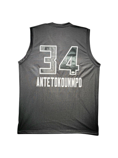 Maillot Custom Exterieur Milwaukee Bucks signe par Giannis Antetokounmpo certifie par JSA authentic-signatures