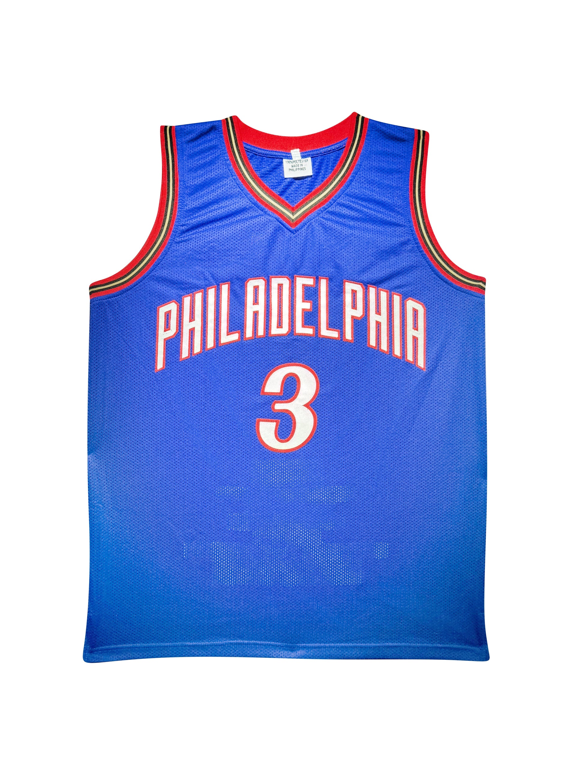 Maillot Custom Exterieur Philapelphia 76ers signe avec les Statistiques de Carrière par Allen Iverson certifie par JSA authentic-signatures