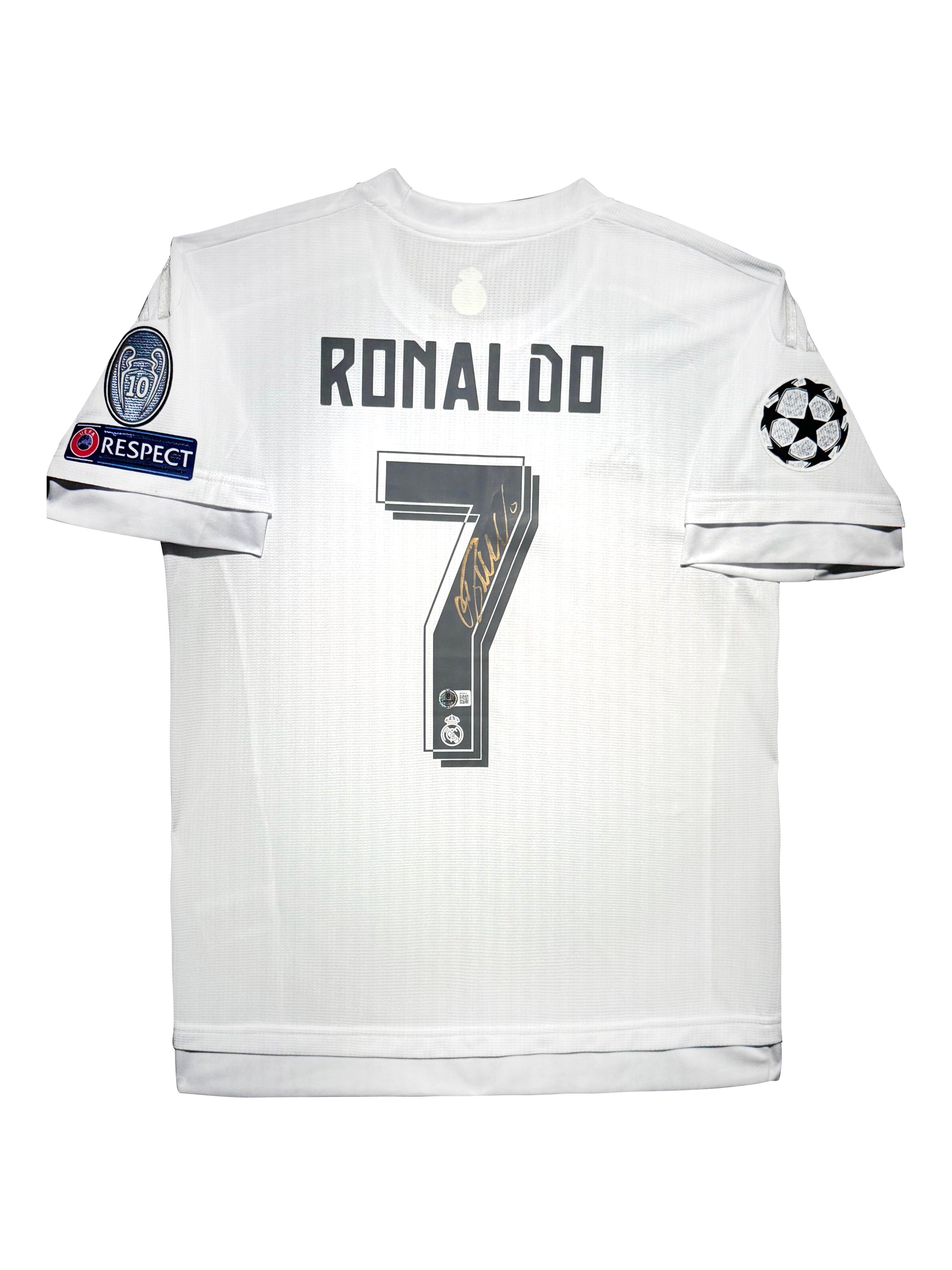 Maillot Domicile Real Madrid CF 2015-16  signe par Cristiano Ronaldo et Certifie par Beckett authentic-signatures