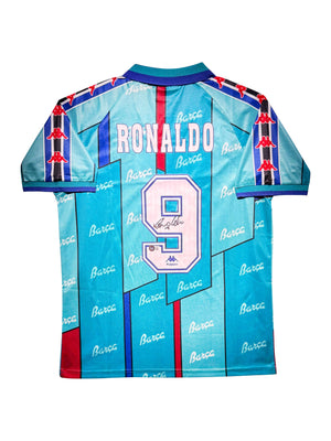 Maillot Exterieur  signe par Ronaldo Nazario Fc Barcelone 1996-97 Certifie par Beckett authentic-signatures