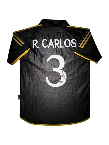 Maillot Exterieur Real Madrid CF 1998-99 signe par Roberto Carlos et Certifie par Beckett authentic-signatures