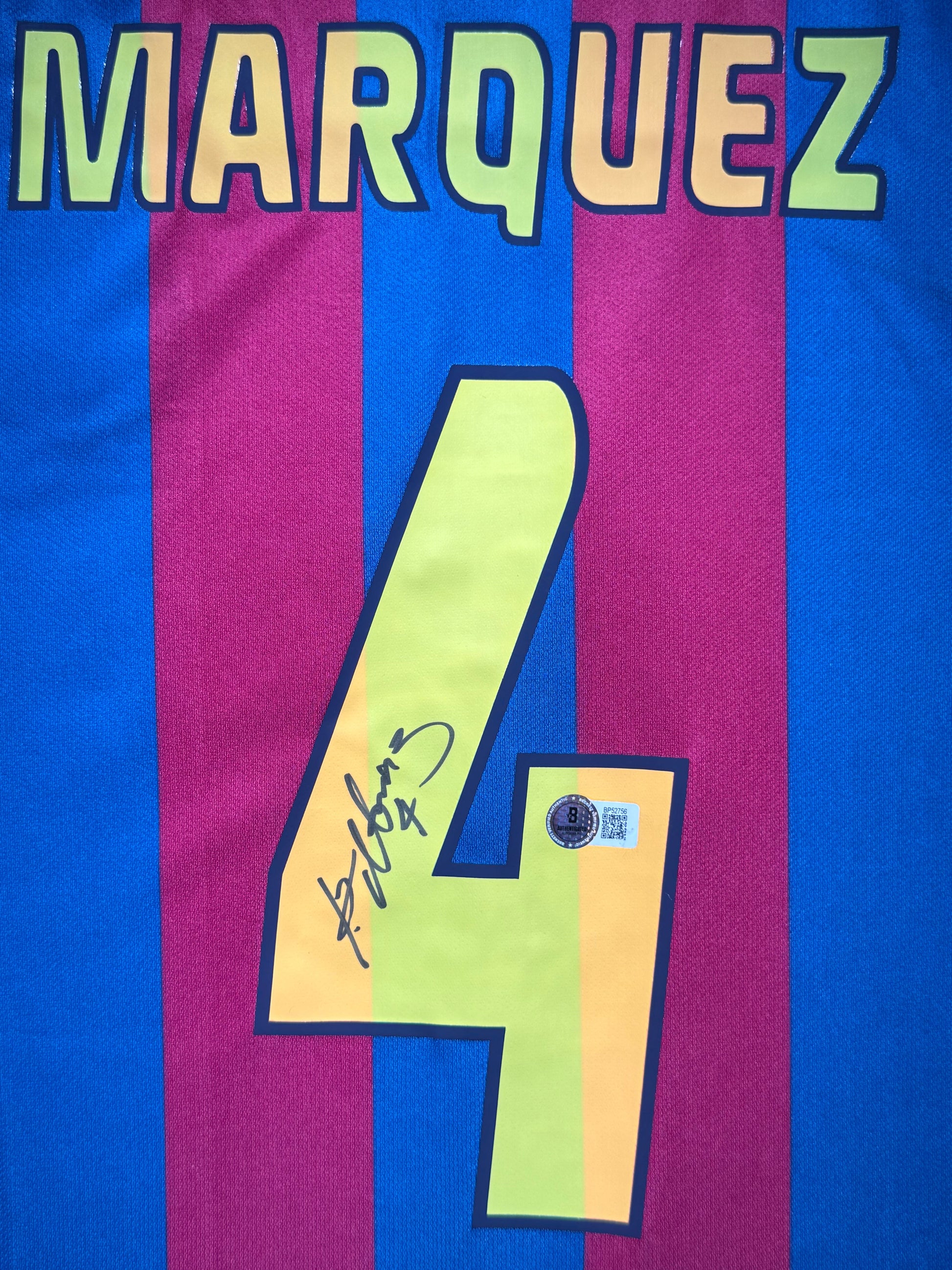 Maillot Domicile signe par Raphael Marquez Fc Barcelone 2009-2010 Certifie par Beckett authentic-signatures