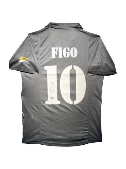 Maillot Exterieur Real Madrid CF 2000-01  signe par Luis Figo Certifie par Beckett authentic-signatures
