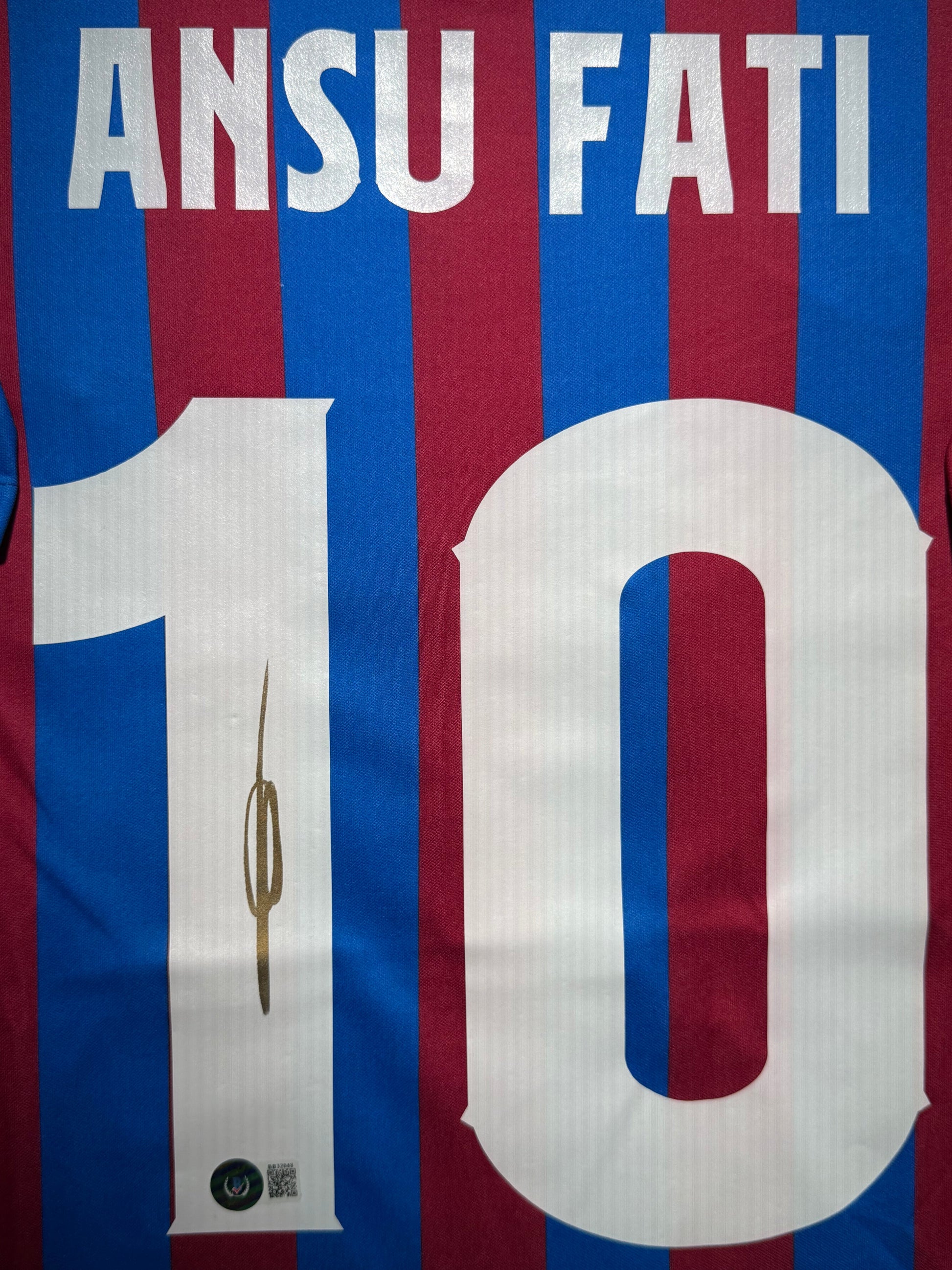 Maillot Domicile signe par Ansu Fati FC Barcelone 2021-22 Certifie par Beckett authentic-signatures
