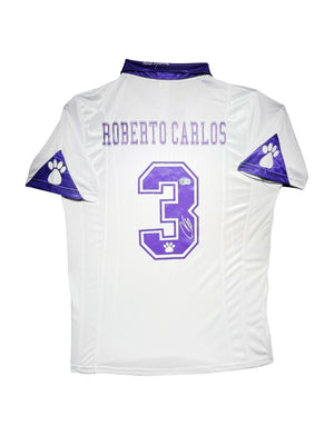 Maillot Domicile Real Madrid CF 1996-97  signe par Roberto Carlos et Certifie par Beckett authentic-signatures