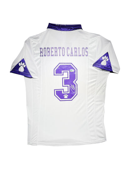 Maillot Domicile Real Madrid CF 1996-97  signe par Roberto Carlos et Certifie par Beckett authentic-signatures