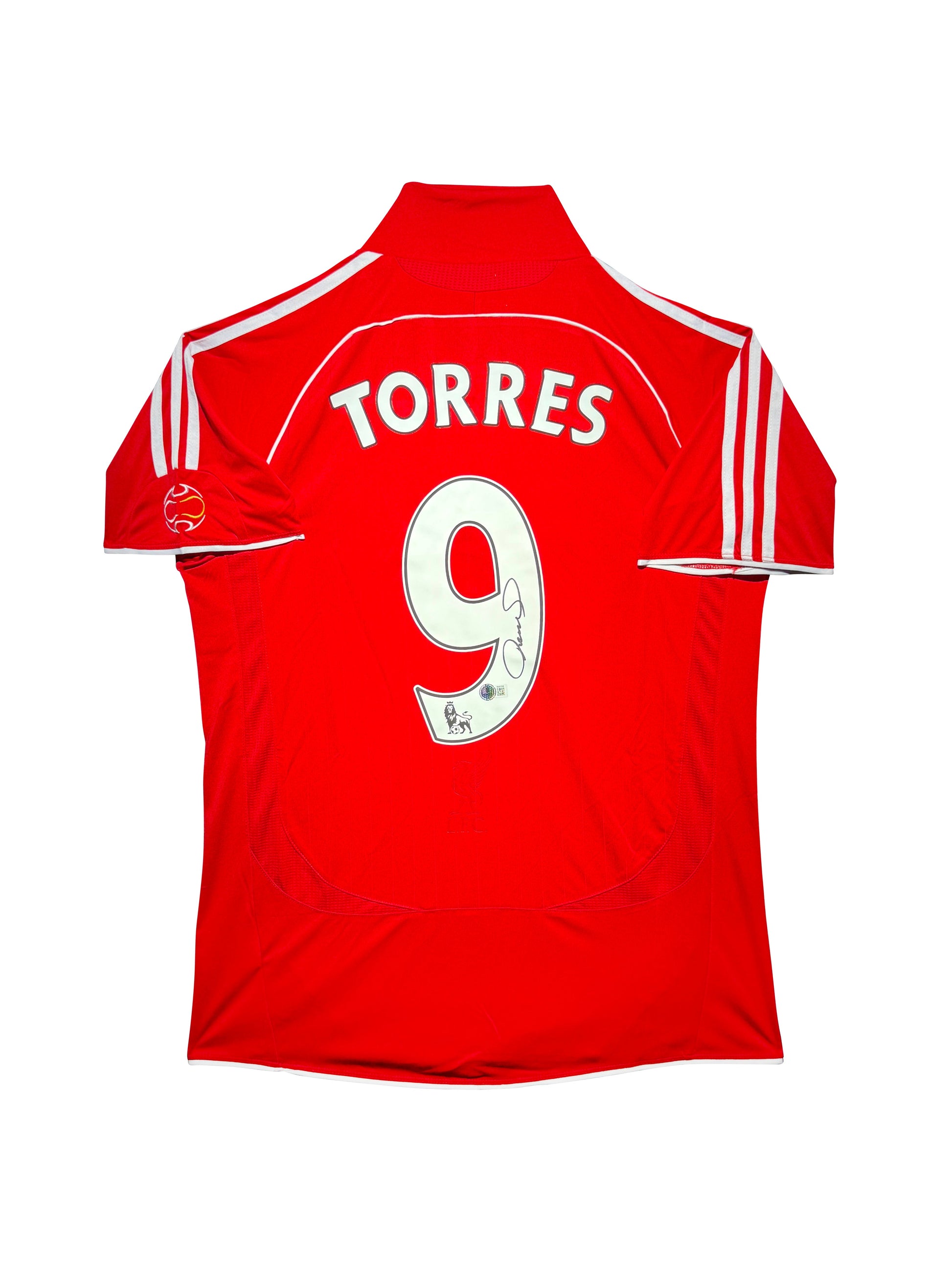 Maillot Finale Champions League 2007 Domicile signe par Fernando Torres Liverpool FC Certifie par Beckett authentic-signatures