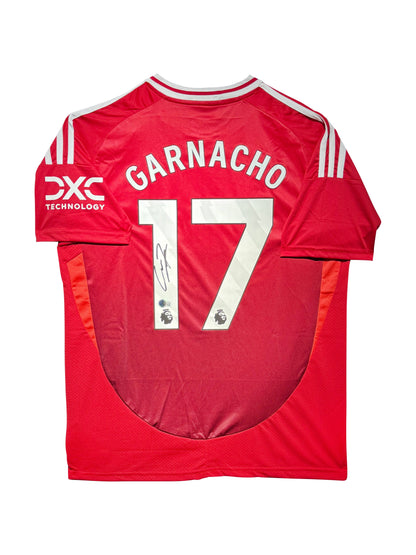 Maillot Domicile signe par Alejandro Garnacho  Manchester United  FC 2023-24 Certifie par Beckett authentic-signatures