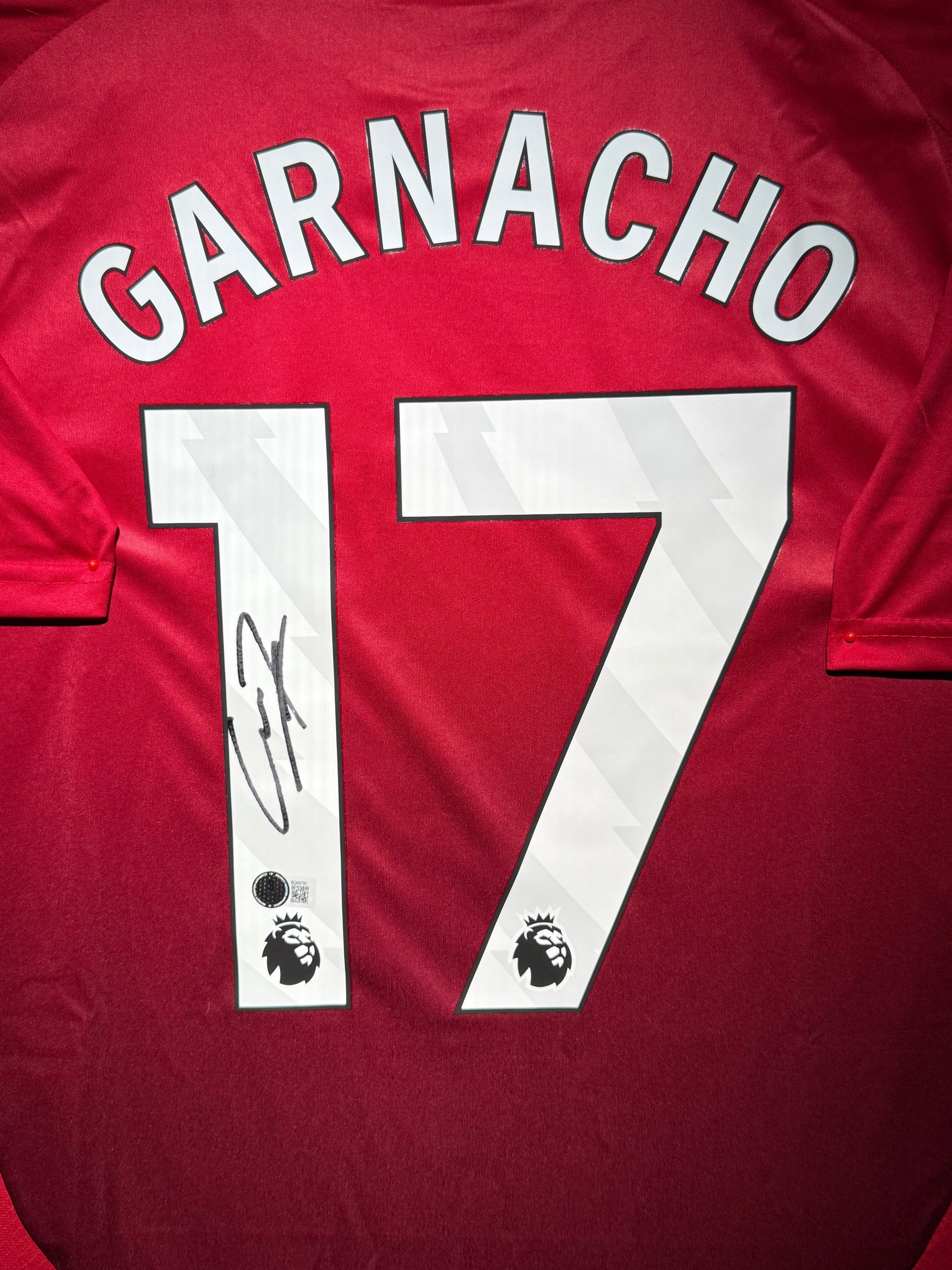 Maillot Domicile signe par Alejandro Garnacho  Manchester United  FC 2023-24 Certifie par Beckett authentic-signatures
