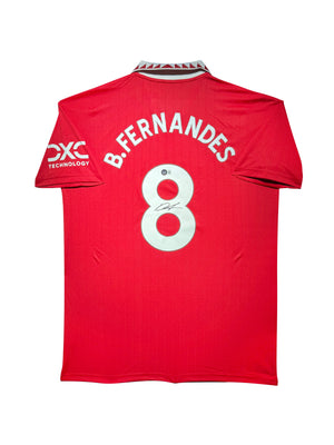 Maillot Domicile signe par Bruno Fernandes  Manchester United  FC 2023- 24 Certifie par Beckett authentic-signatures