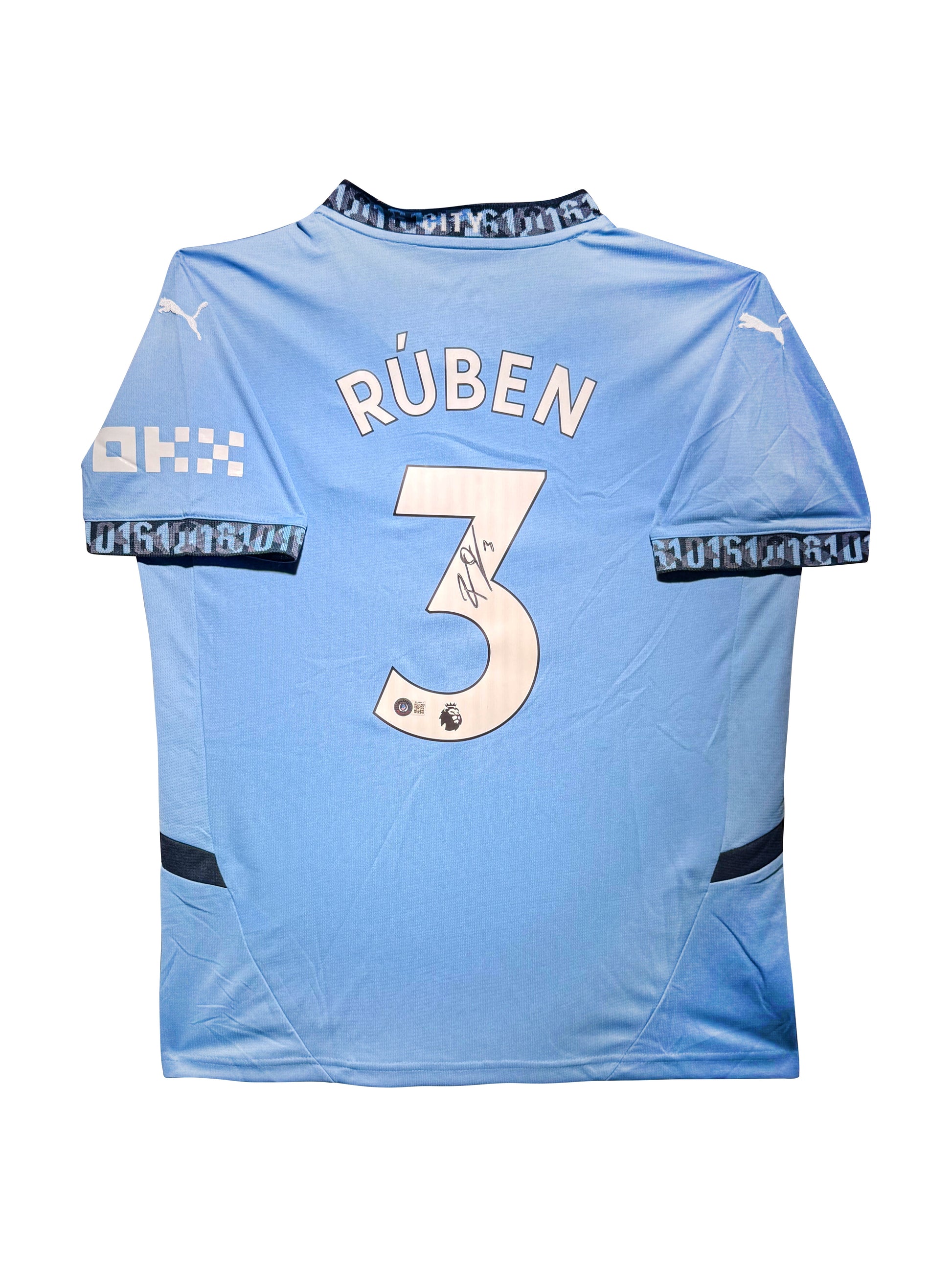Maillot Domicile signe par Ruben Dias Manchester City FC 2021-22 Certifie par Beckett authentic-signatures