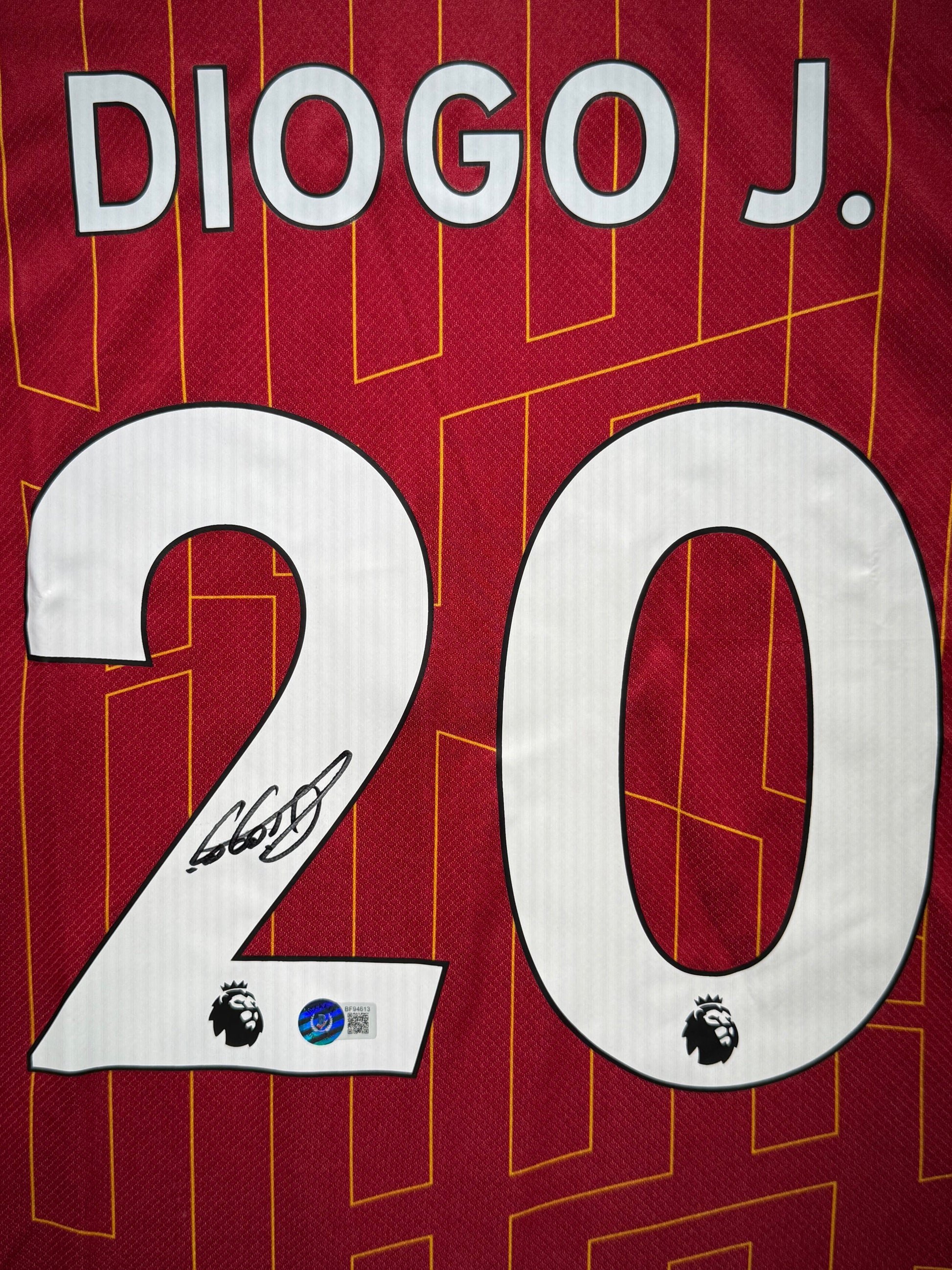 Maillot Domicile signe par Diogo Jota Liverpool FC 2024-25 Certifie par Beckett authentic-signatures