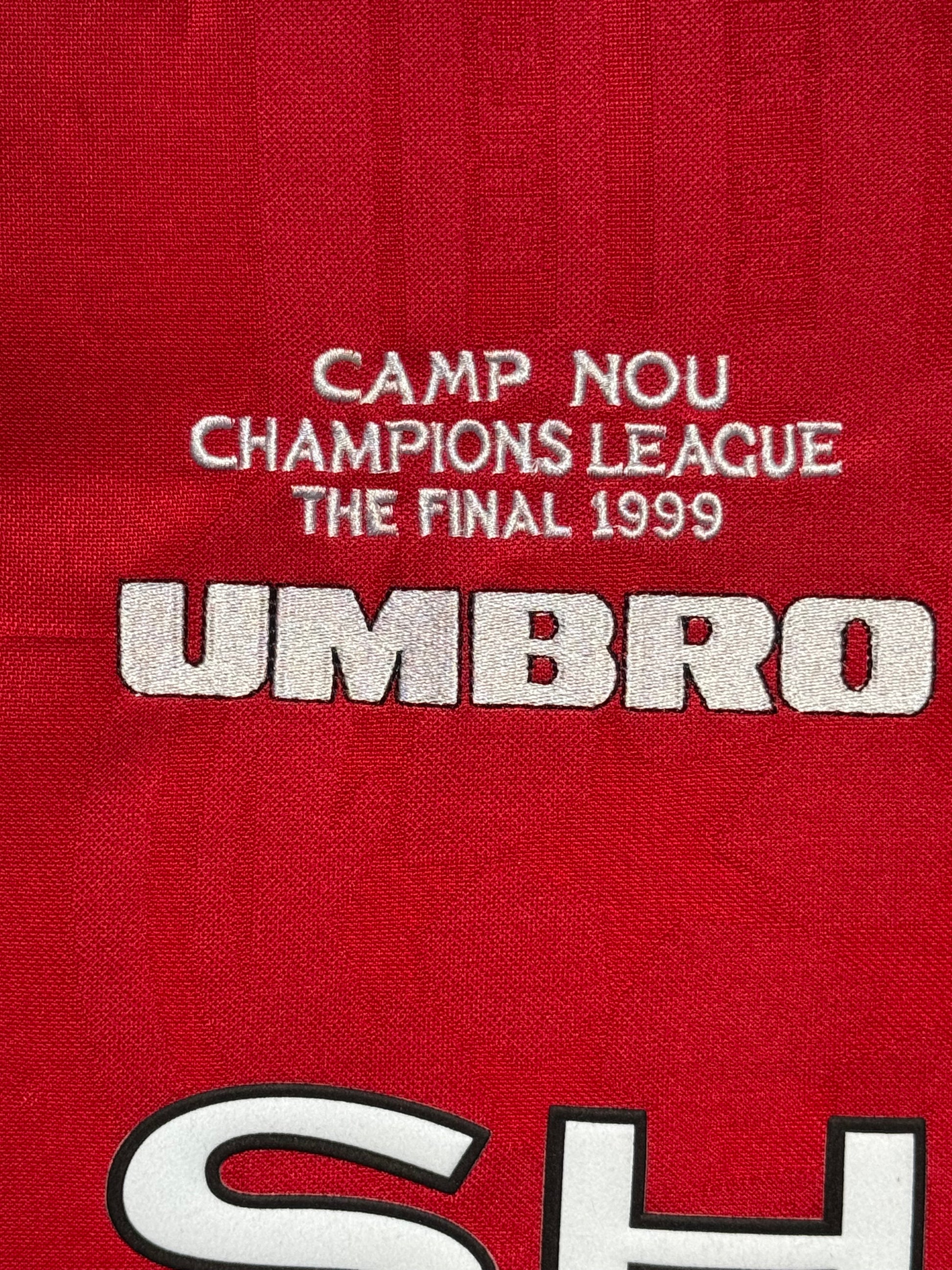 Maillot Finale Champions League 1999 Domicile signe par Teddy Sheringham Manchester United FC  Certifie par Beckett authentic-signatures