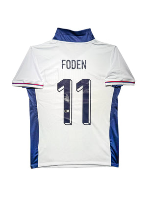 Maillot Domicile Equipe d Angleterre Edition Euro 2020 signe par Phil Foden et certifie par Beckett authentic-signatures