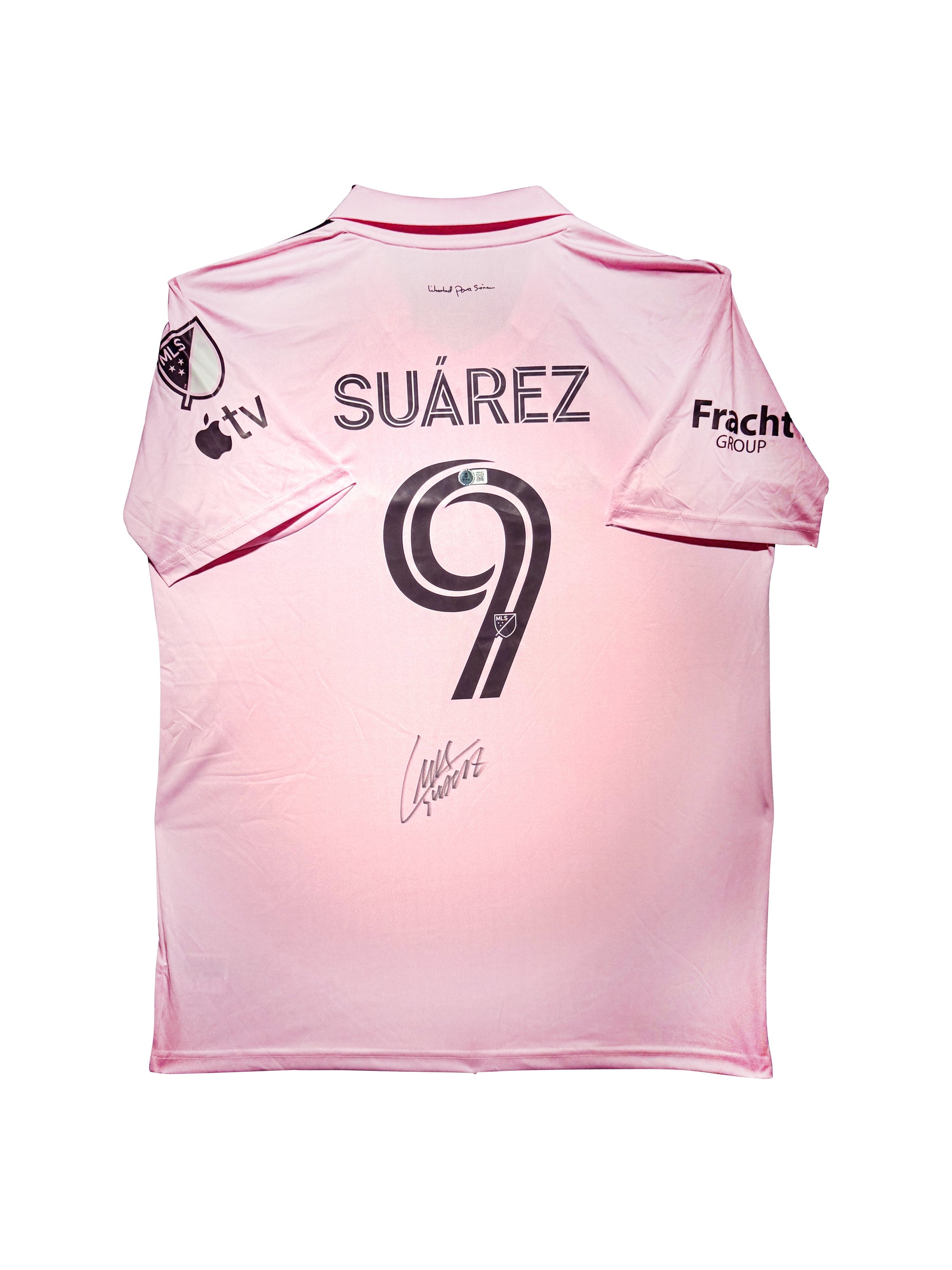 Maillot Exterieur Inter Miami 2024 signe par Luis Suarez et certifie par Beckett authentic-signatures