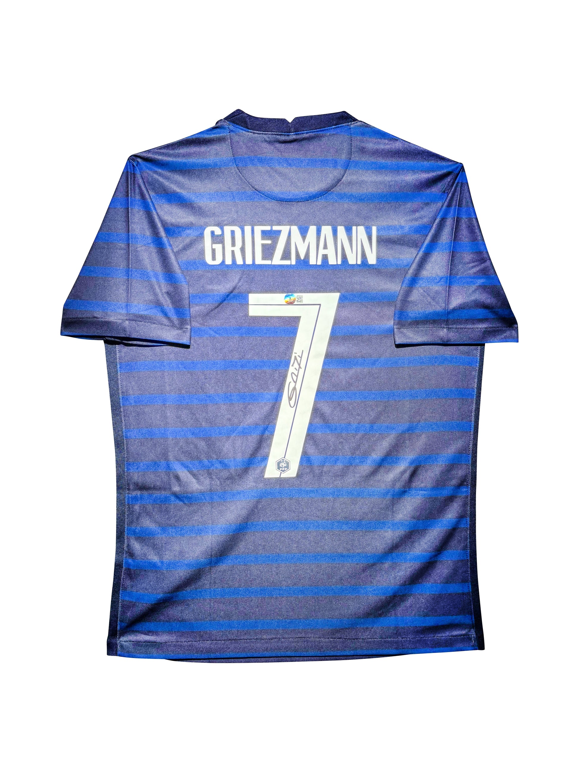 Maillot Domicile Equipe de France Edition Euro 2020 signe par Antoine Griezmann  certifie par Beckett authentic-signatures