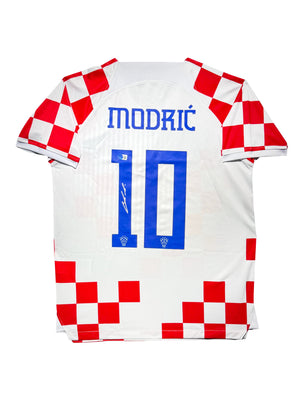 Maillot Domicile Edition Coupe du Monde 2022 Equipe de Croatie signe par Luka Modric et Certifie par Beckett authentic-signatures