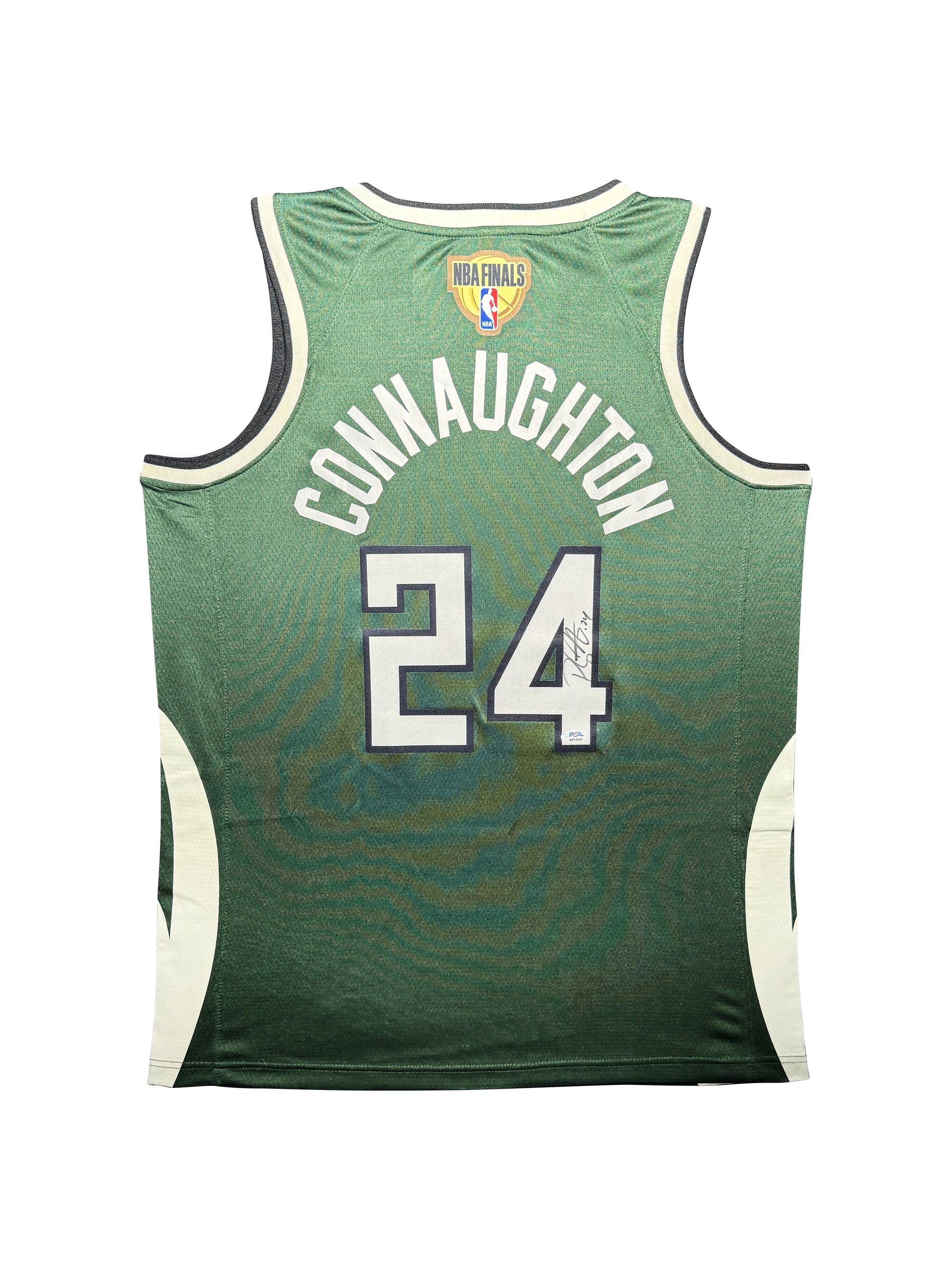 Maillot Authentique Domicile Milwaukee Bucks NBA Finals signe par Patrick Connaughton certifie par PSA authentic-signatures