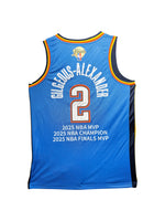 Maillot Authentique NBA Finals Domicile OKC Thunder signe Avec les Statistiques de Saison 2025 Shai Gilgeous Alexander certifie par JSA authentic-signatures