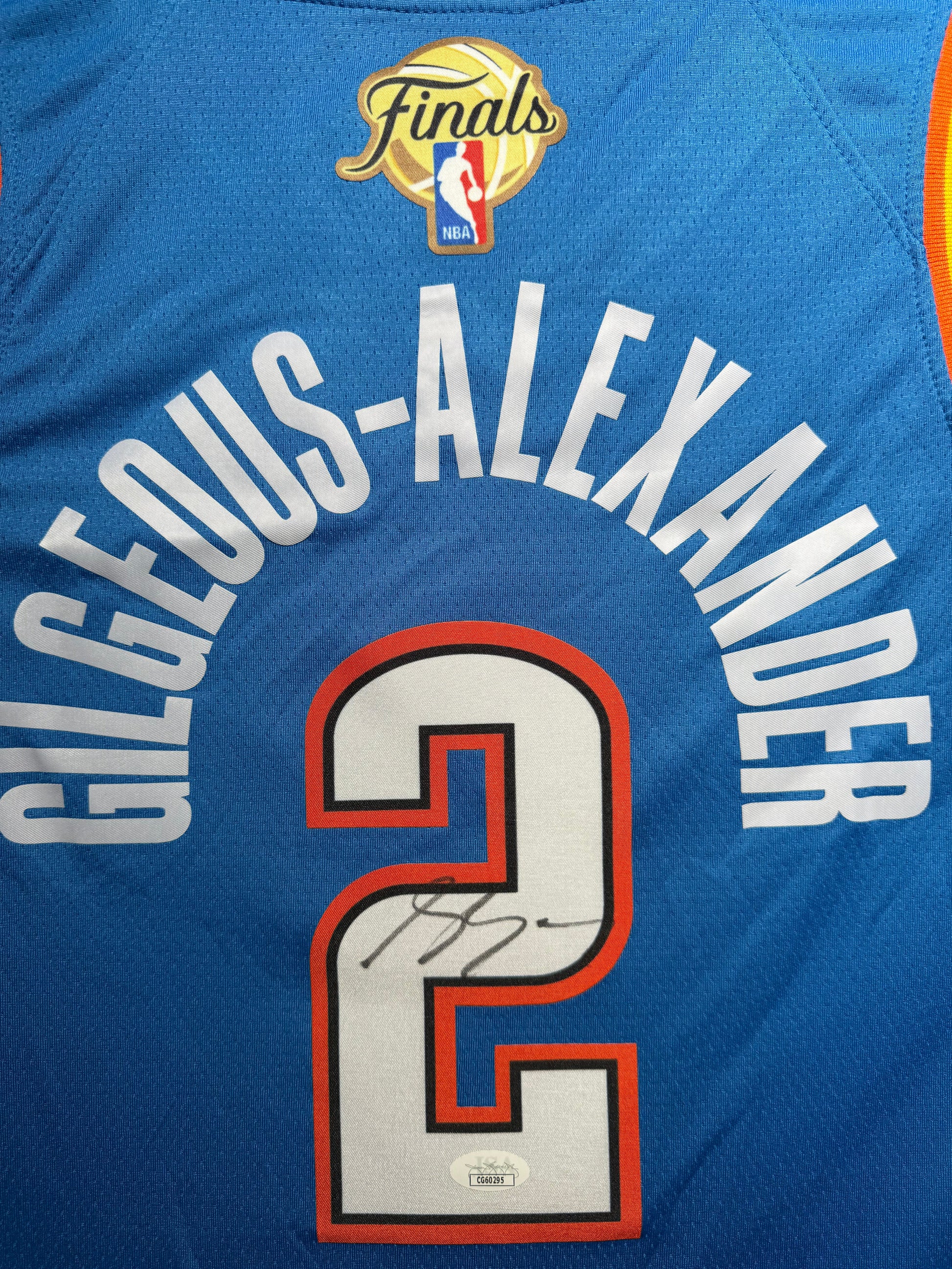 Maillot Authentique NBA Finals Domicile OKC Thunder signe Avec les Statistiques de Saison 2025 Shai Gilgeous Alexander certifie par JSA authentic-signatures