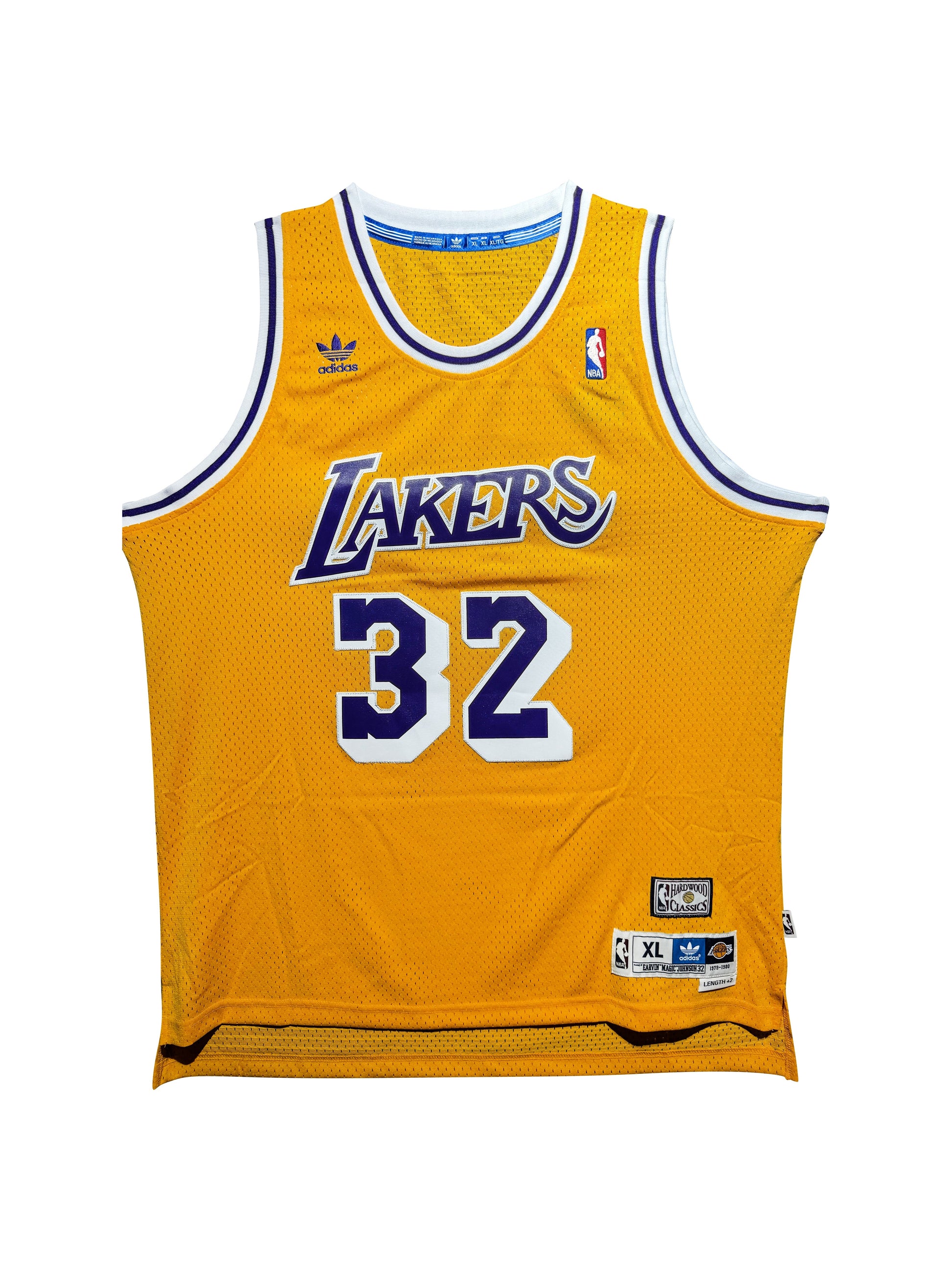Maillot Authentique Hardwood Classic Domicile Los Angeles Lakers signe par Magic Johnson certifie par PSA authentic-signatures