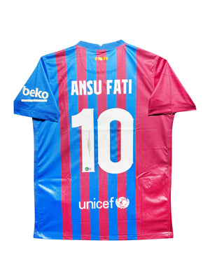 Maillot Domicile signe par Ansu Fati FC Barcelone 2021-22 Certifie par Beckett authentic-signatures