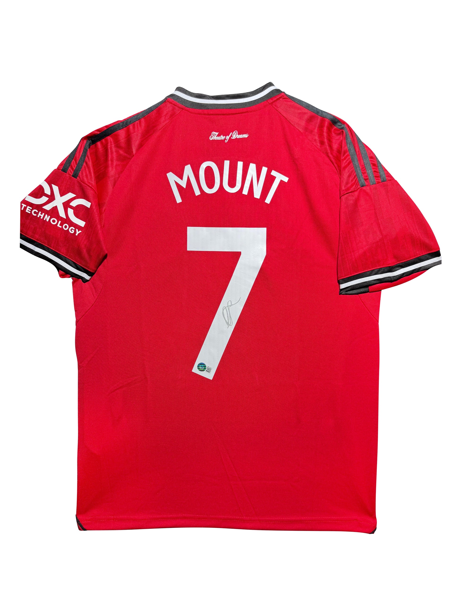 Maillot Domicile signe par Mason Mount Manchester United  FC 2023-24 certifie par Beckett authentic-signatures