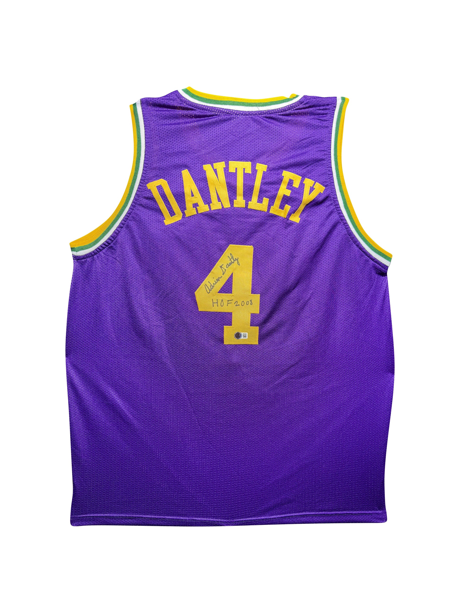 Maillot "HOF2008"Custom Exterieur Utah Jazz signe par Adrian Dantley certifie par Beckett authentic-signatures