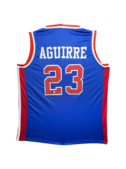 Maillot Domicile Custom signe Maillot "2XChamp" signe par Mark Aguirre certifie par Beckett authentic-signatures