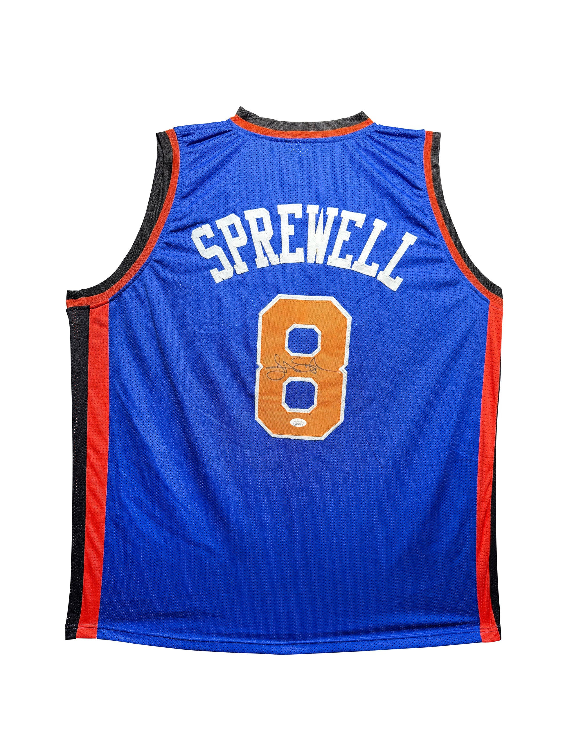 Maillot Custom Domicile New York Knicks signe par Latrell Sprewell certifie par JSA authentic-signatures