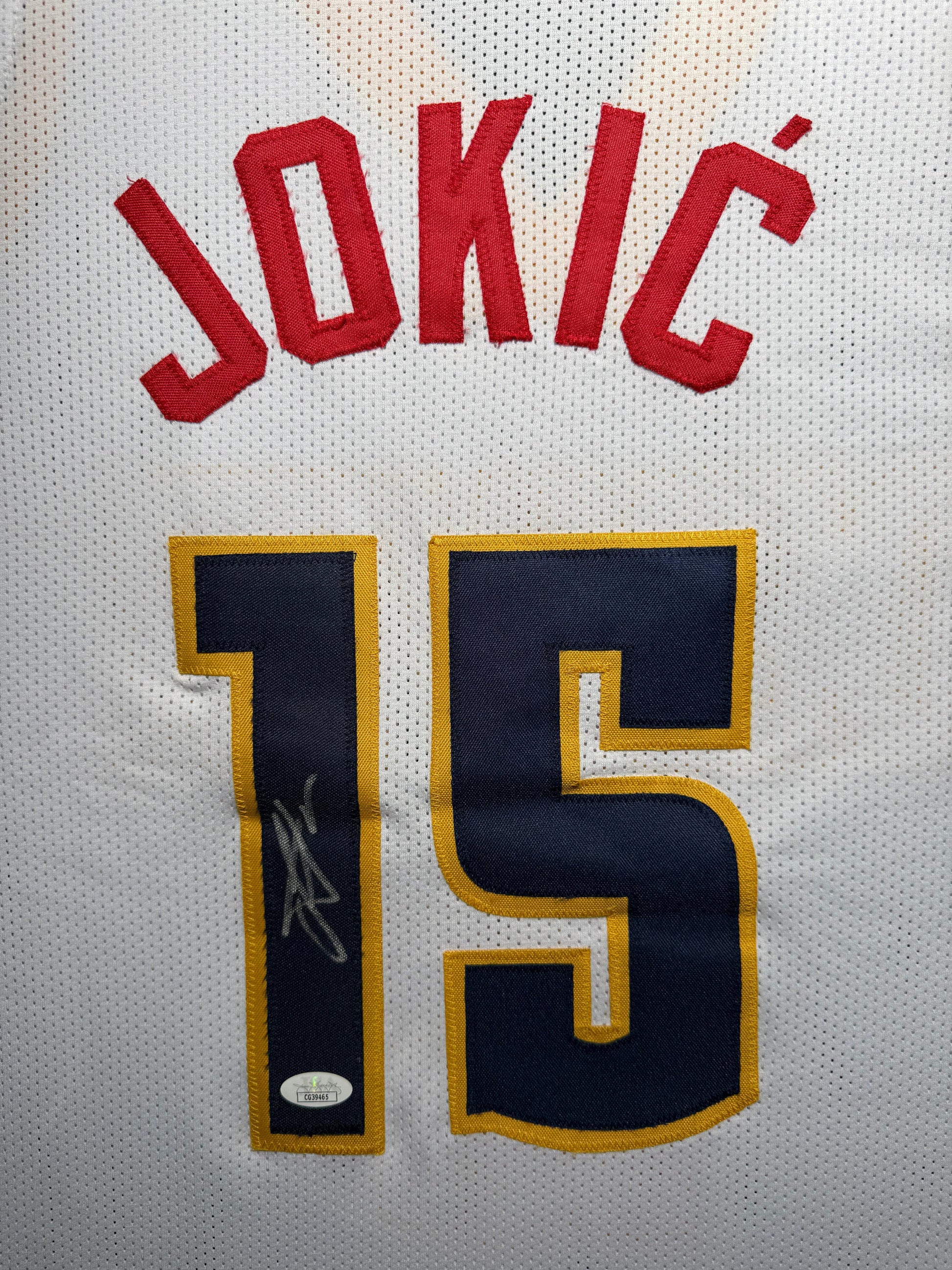 Maillot Custom Exterieur Denver Nuggets signe par Nikola Jokic certifie par JSA authentic-signatures