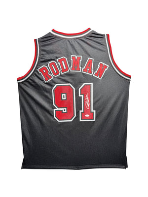 Maillot Custom "The WORM" Exterieur Chicago Bulls  signe par Dennis Rodman certifie par JSA authentic-signatures