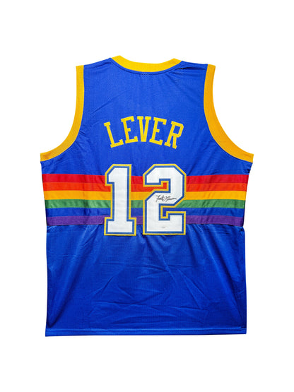 Maillot Custom Domicile Denver Nuggets signe par Fat Lever certifie par JSA authentic-signatures