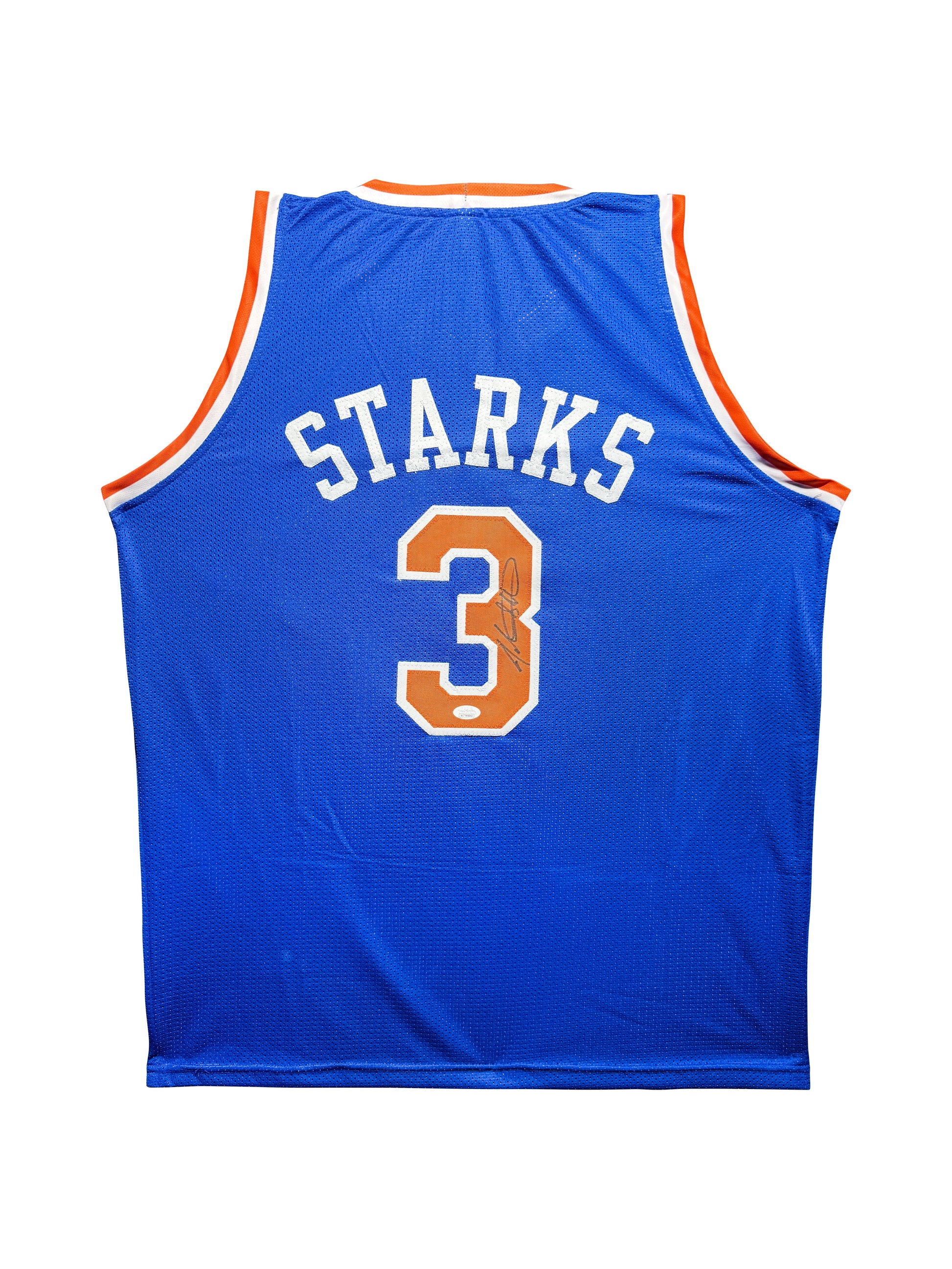 Maillot Custom Domicile New York Knicks signe par John Starks certifie par JSA authentic-signatures
