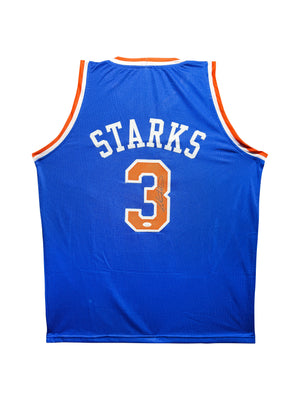 Maillot Custom Domicile New York Knicks signe par John Starks certifie par JSA authentic-signatures