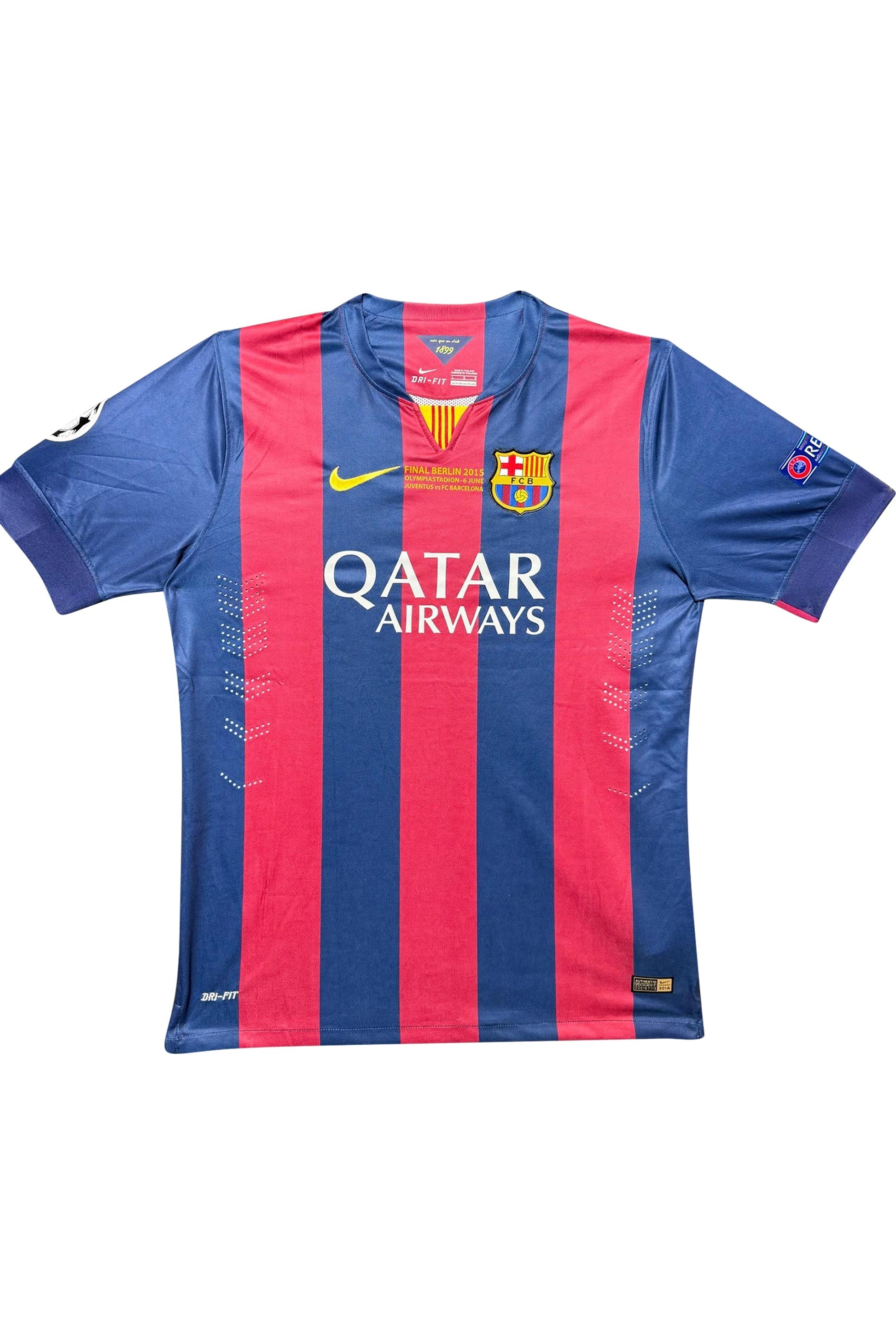 Maillot Authentique FC Barcelone Finale Champions League 2015 ,2e Triplé Historique signé par Lionel MESSI et certifié par Beckett authentic-signatures