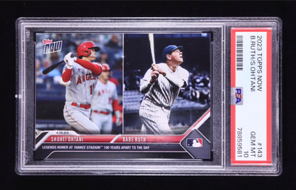 Shohei Ohtani / Babe Ruth 2023 Topps Now #143 (PSA 10) authentic-signatures