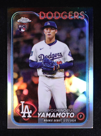 Yoshinobu Yamamoto 2024 Topps Chrome Update Refractors #USC108 RC authentic-signatures