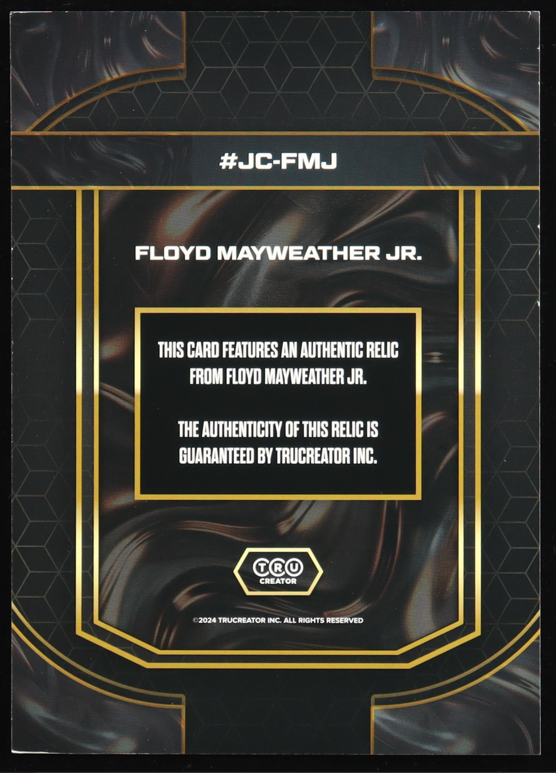 Floyd Mayweather 2024 TruSport Jumbo Trucreator Cracked Ice #22 #JC-FMJ JSY authentic-signatures