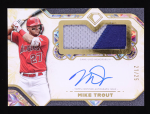Mike Trout 2025 Topps Diamond Icons Autographed Jumbo Patch #AJPMT #21/25 authentic-signatures