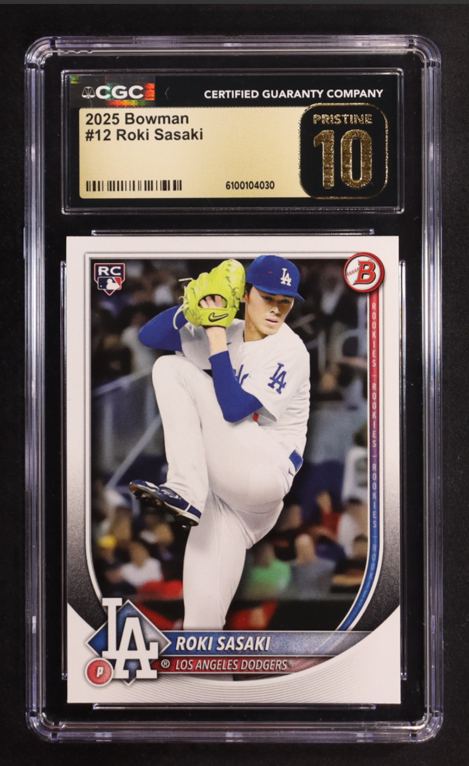 Roki Sasaki 2025 Bowman #12 RC (CGC Pristine 10) authentic-signatures
