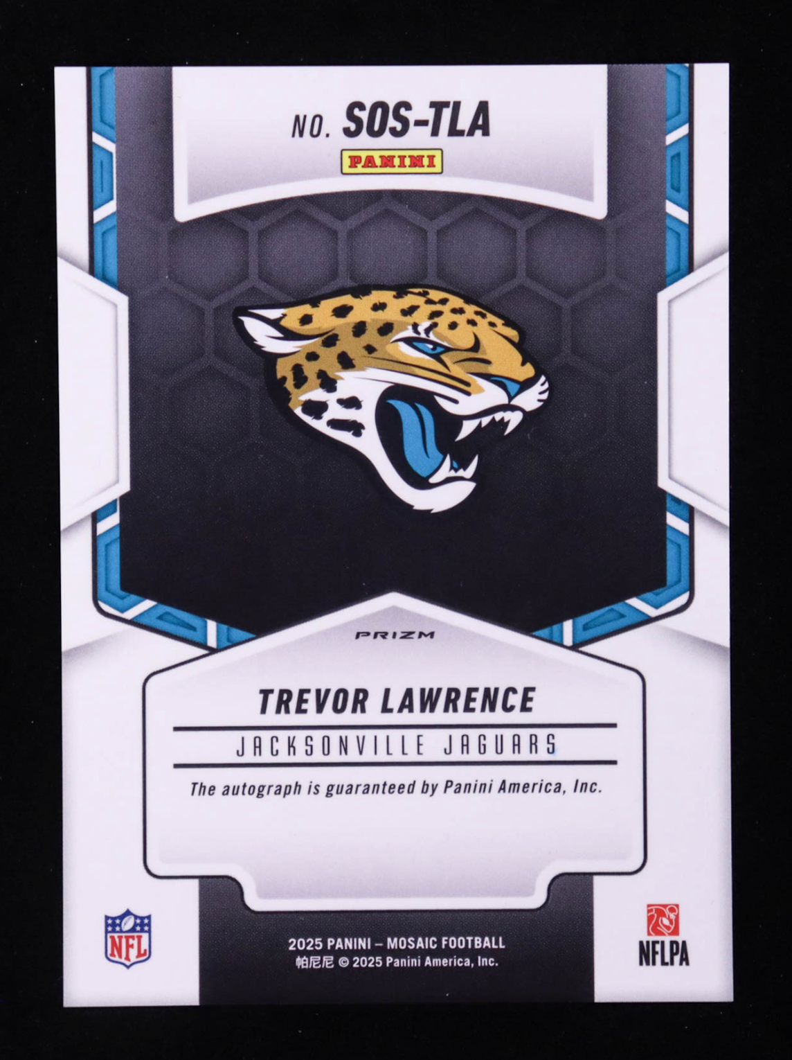 Trevor Lawrence 2025 Panini Mosaic Showtime Signatures #10 authentic-signatures